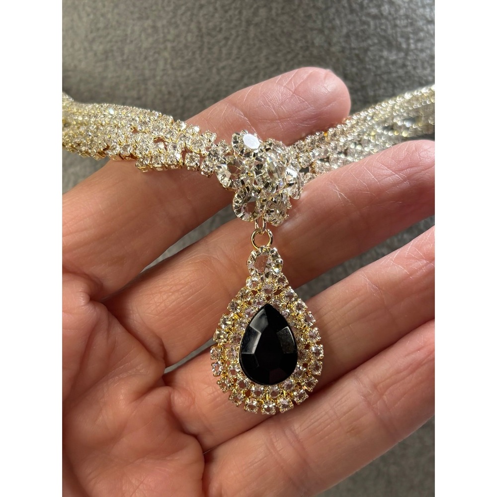 #5. Multi-row Rhinestone  Necklace - Picture 2 of 5